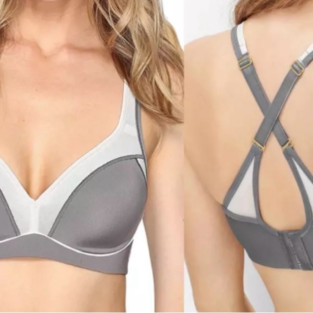 Natori Gray and White Intimates Bra with Molded Cups - Picture 5 of 10